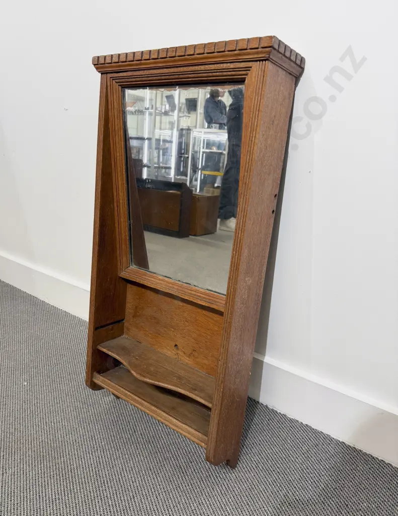 Early C20th Oak Wall Mirror Image 1++