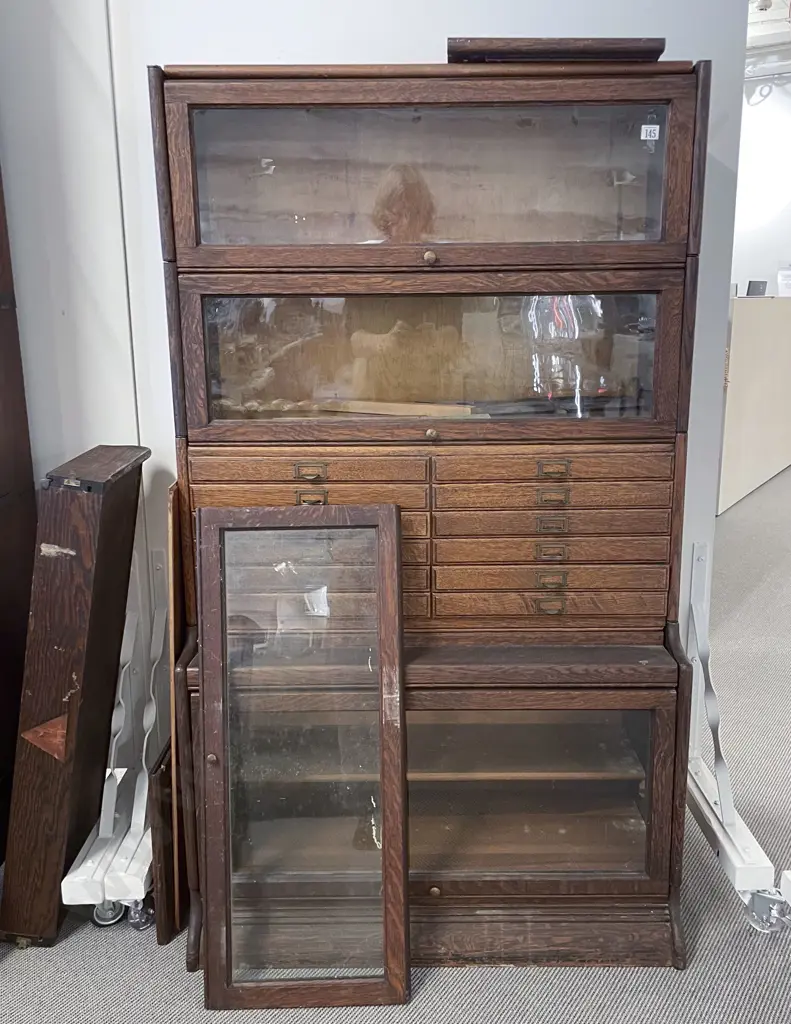 Vintage Oak Sectional Bookcase Image 1++