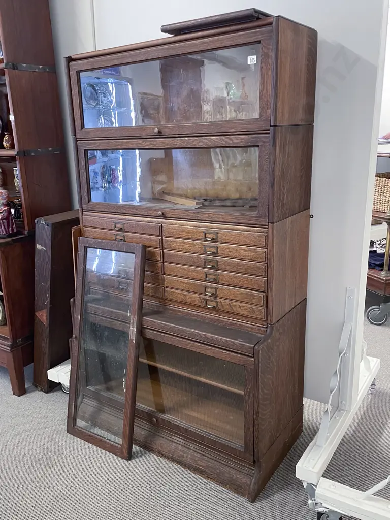 Vintage Oak Sectional Bookcase Image 1++
