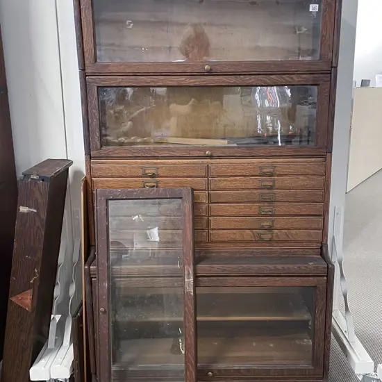 Vintage Oak Sectional Bookcase