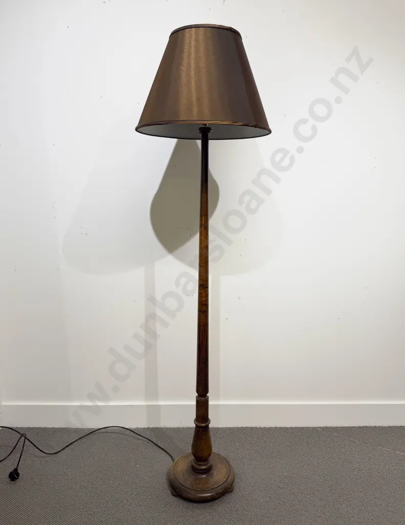 Oak Standard Lamp & Shade Image 1++