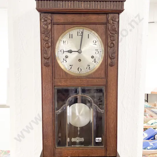 Edwardian Oak Wall Clock