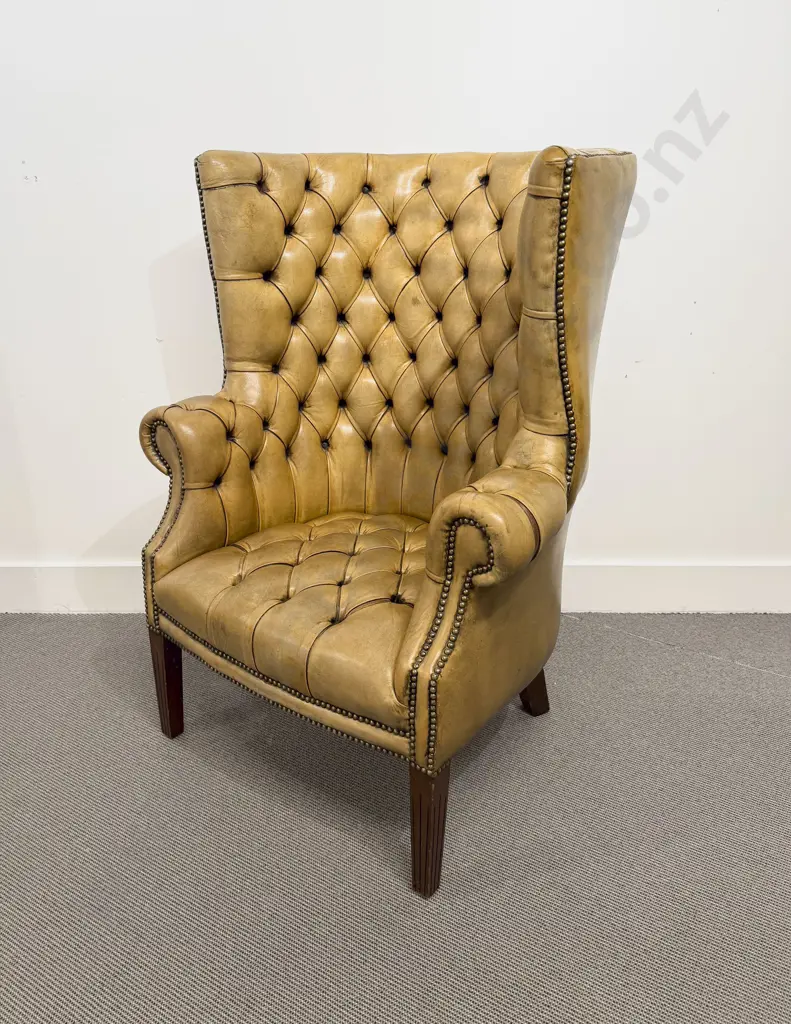 Deep Buttoned Barrel Back Chesterfield Armchair Image 1++