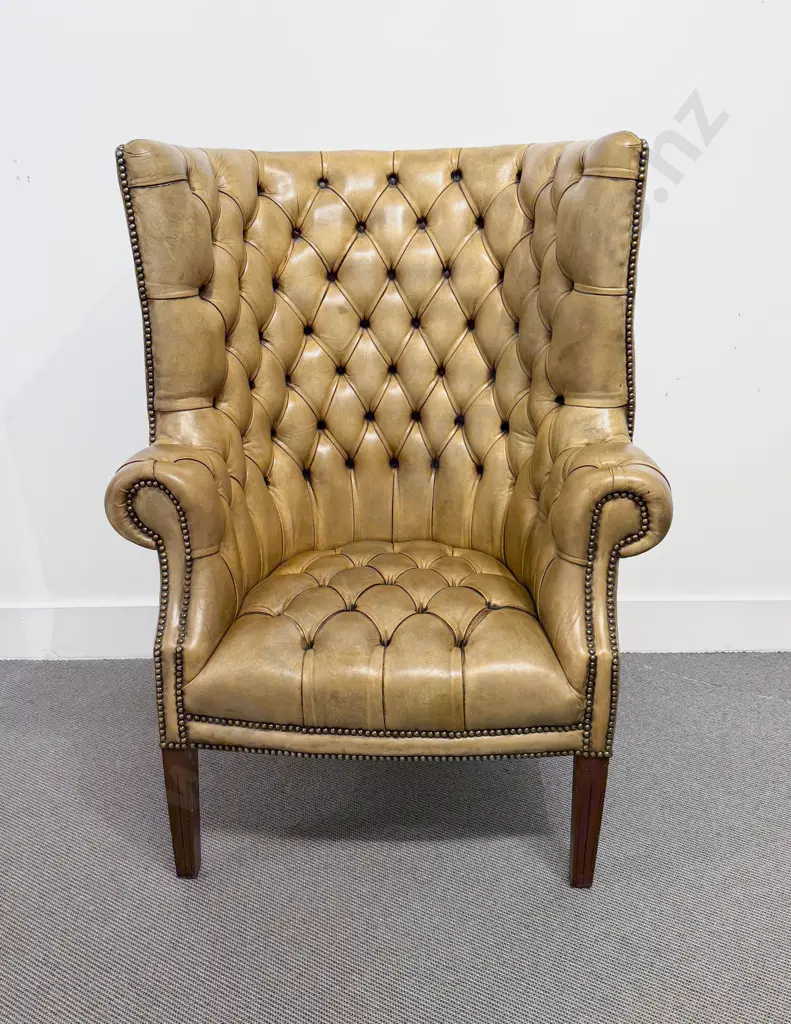Deep Buttoned Barrel Back Chesterfield Armchair Image 1++