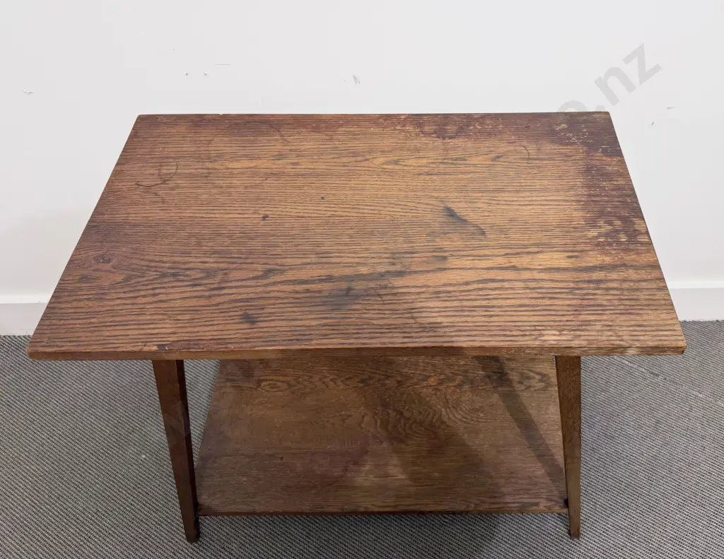 Edwardian Oak Oblong Side Table Image 1++