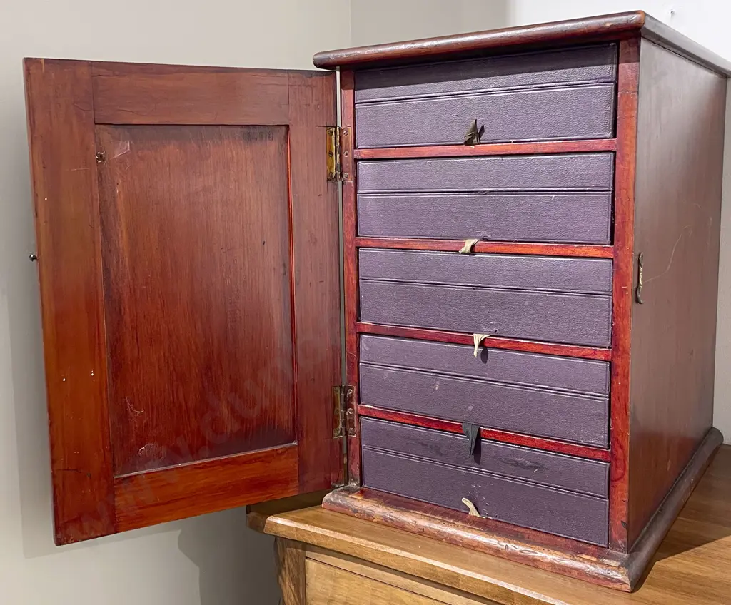 Edwardian Stained Kauri Five Drawer Filing Cabinet Image 1++