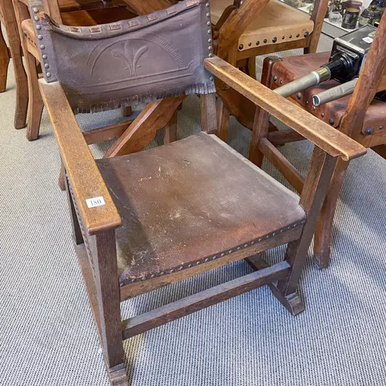Edwardian Oak Low Chair