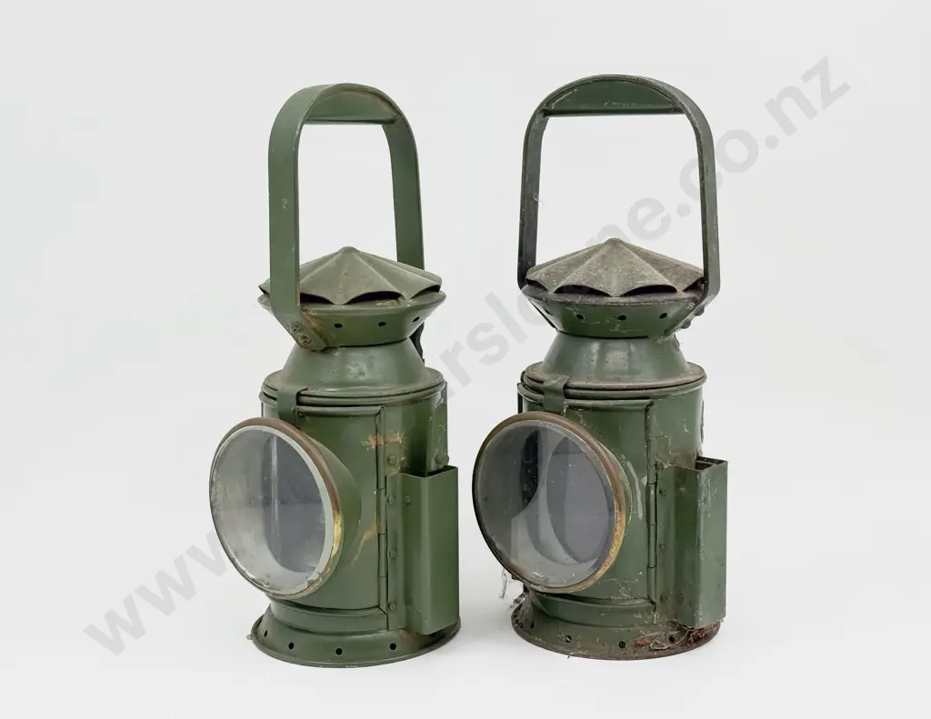 Pair WWII Military Signalling Lamps Image 1++