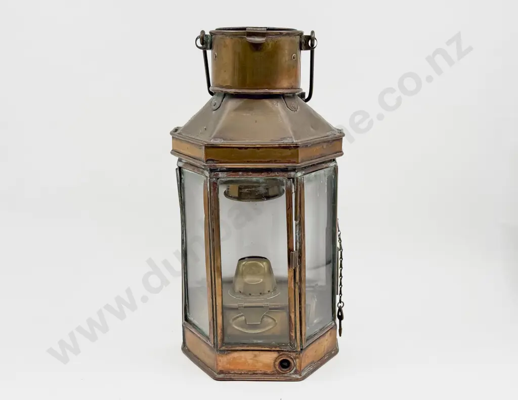 Victorian Copper & Brass Ships Lamp Image 1++