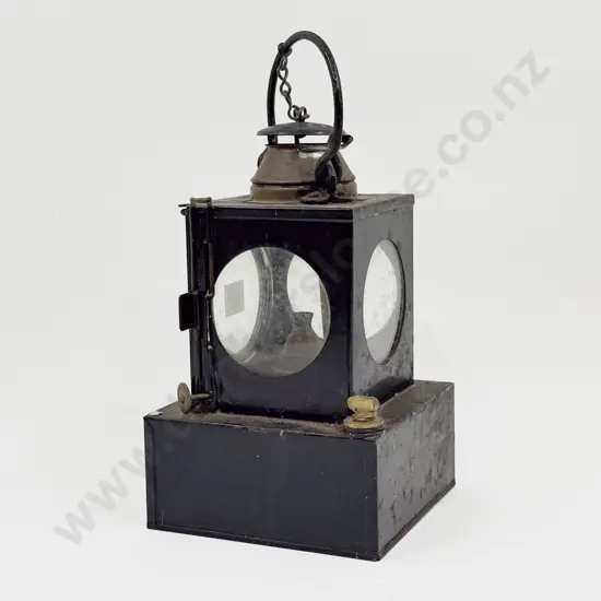 Late C19th Japanned Railway Lamp