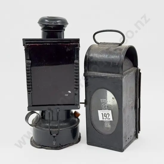 Two Small Vintage Japanned Hand Lamps