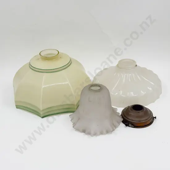 Three Vintage Glass Light Shades