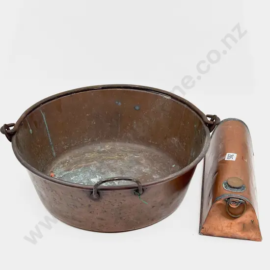 Vintage Brass Jam Pan & Copper Hot Water Bottle