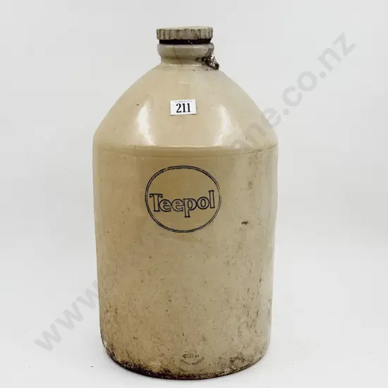 Teepol Stoneware Flagon