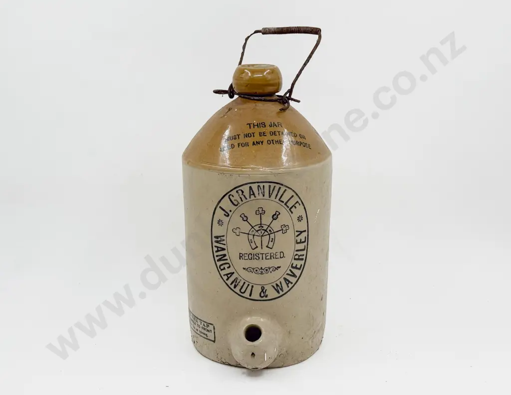 J Granville Wanganui & Waverley Stoneware Flagon Image 1++