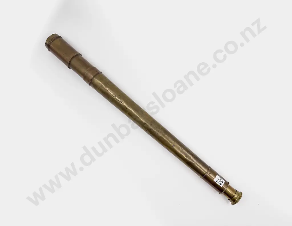Late C19th All Brass Single Draw Telescope Image 1++