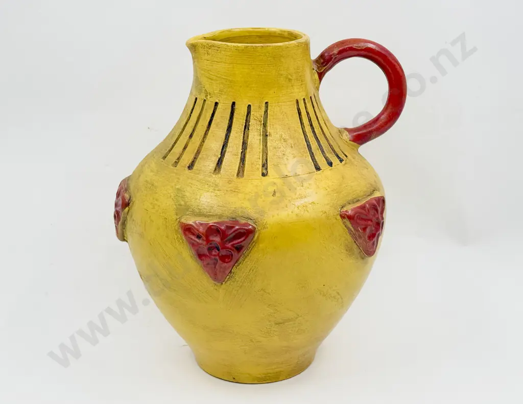 Mid C20th Italian Glazed Earthenware Ewer Image 1++