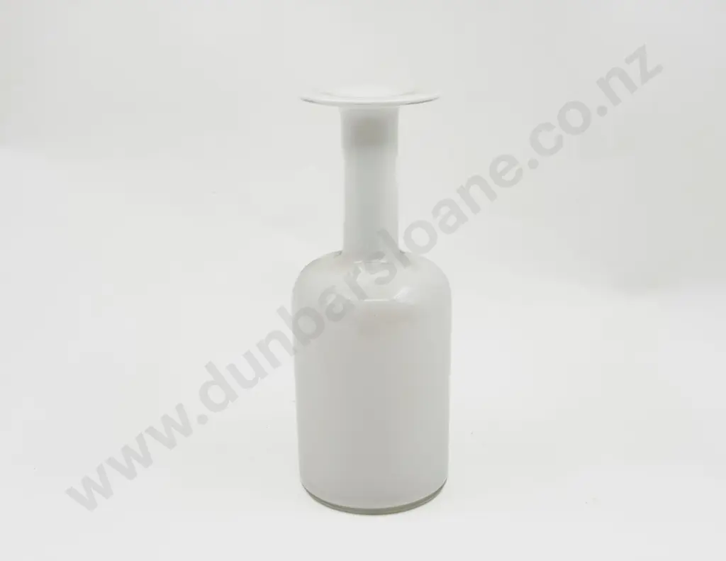 C1970's Otto Brauer for Holmegaard Art Glass White Cased Vase Image 1++