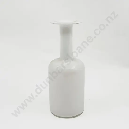 C1970's Otto Brauer for Holmegaard Art Glass White Cased Vase