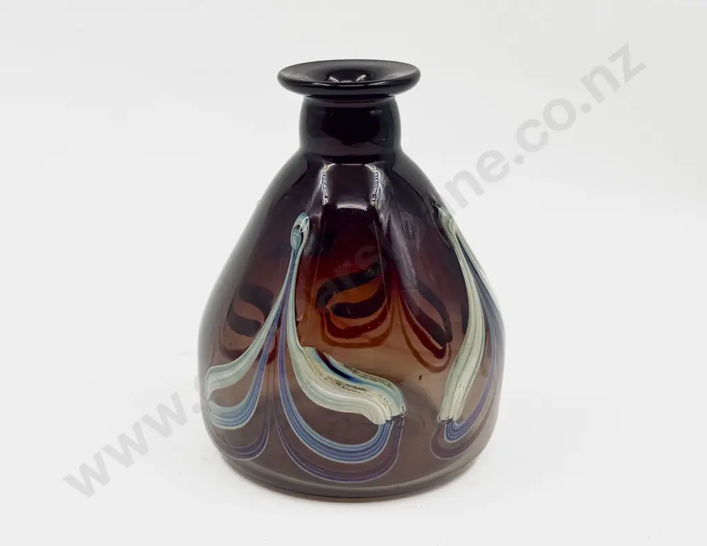 Studio Overlaid Swirl on Smokey Glass Specimen Vase Image 1++