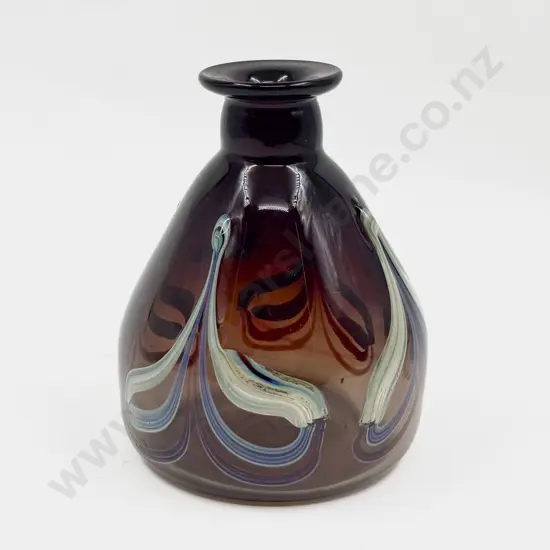 Studio Overlaid Swirl on Smokey Glass Specimen Vase