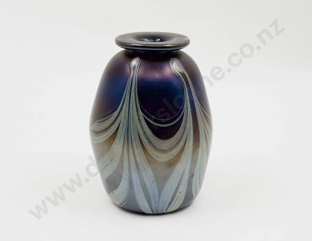 Studio Overlaid Swirl on Iridescent Glass Specimen Vase Image 1++