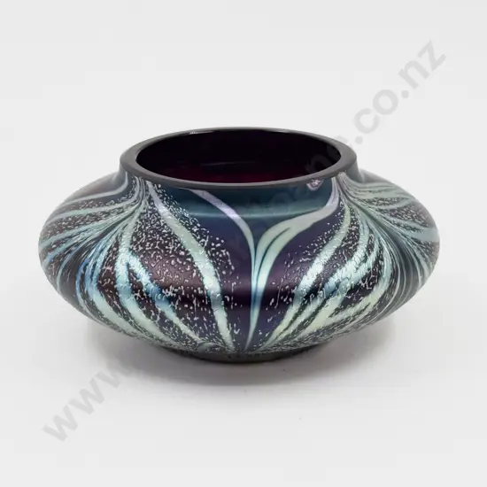 Okra England Storm Iridescent Glass Rose Vase