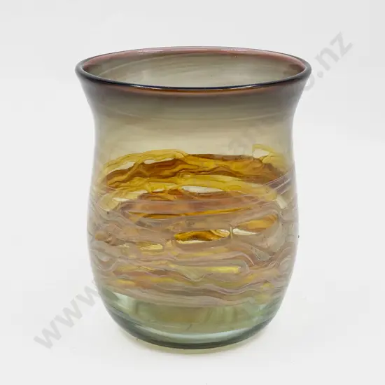 Studio Glass Vertical Trailing Tinted Smokey Glass Vase