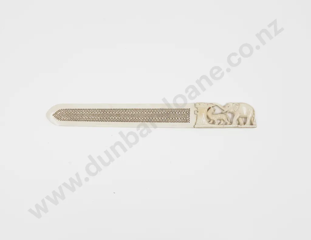 Antique Ivory Finely Carved and Reticulated Page Turner Image 1++