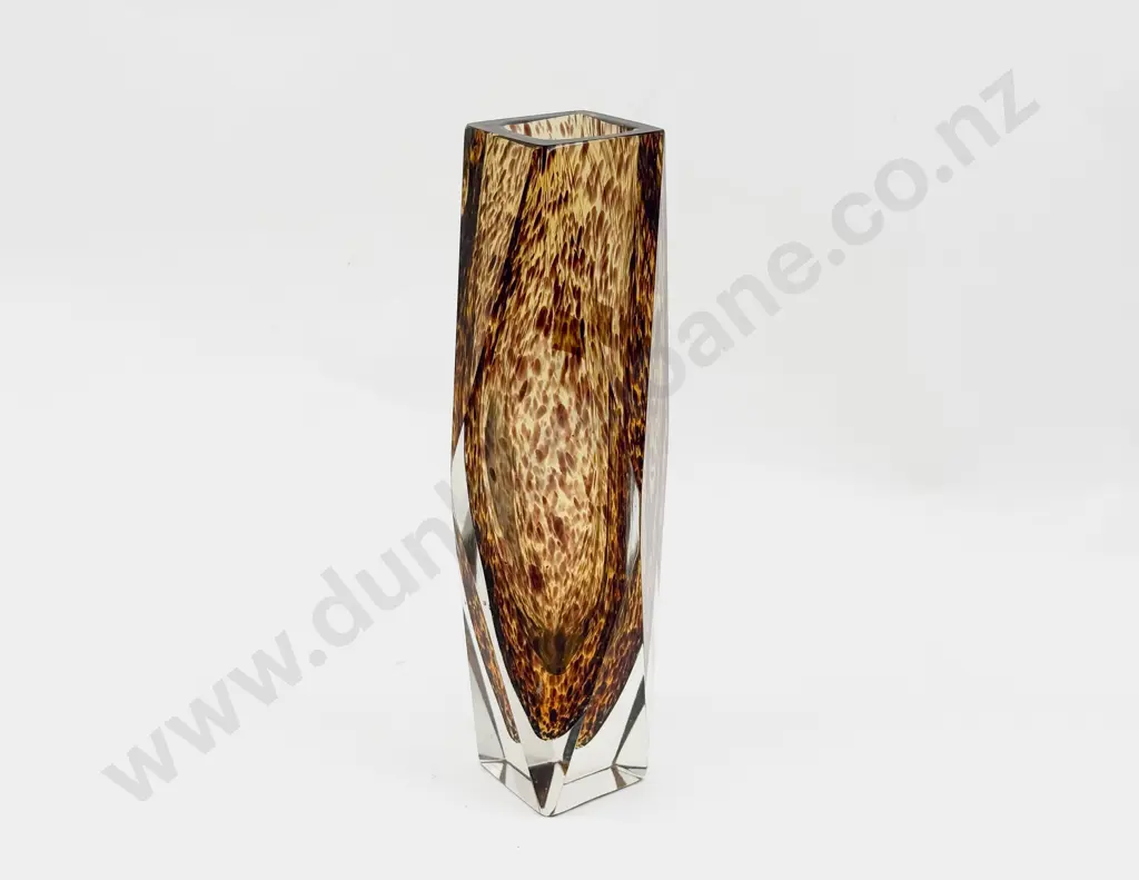 C1960's Murano Glass Mandruzzato Sommerso Faceted Vase Image 1++