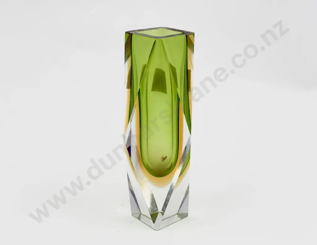 C1960's Murano Glass Mandruzzato Sommerso Faceted Vase Image 1++