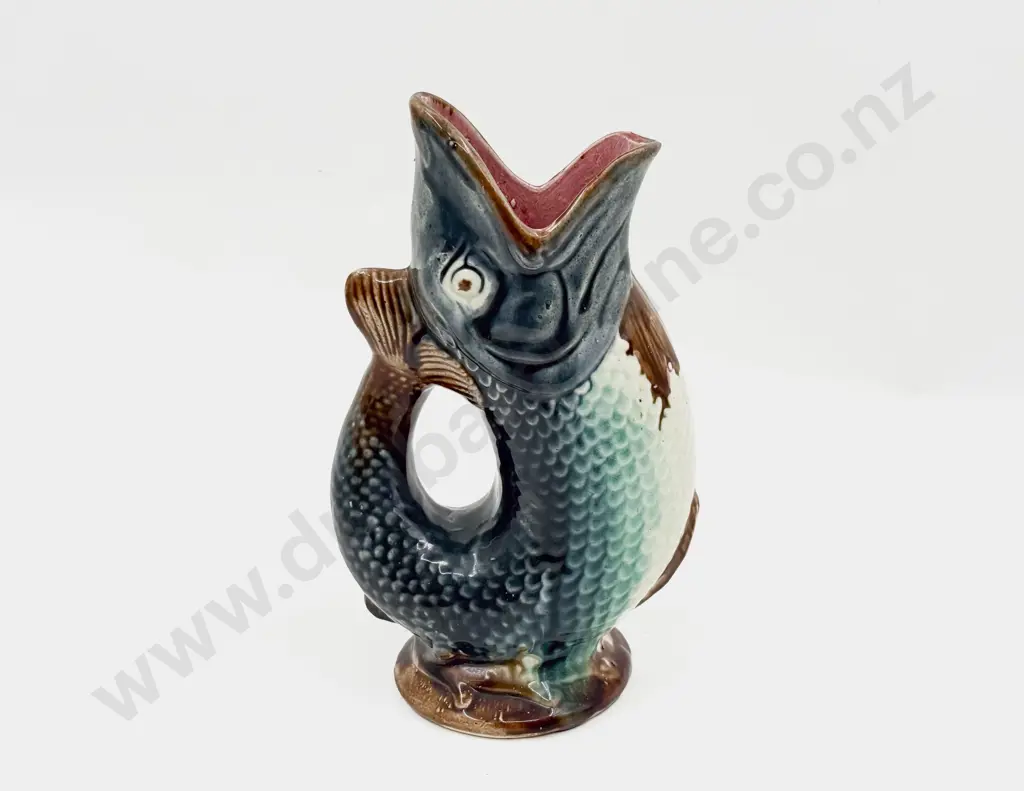 Unmarked Dartmouth Devon England Pottery Gurgle Fish Jug Image 1++