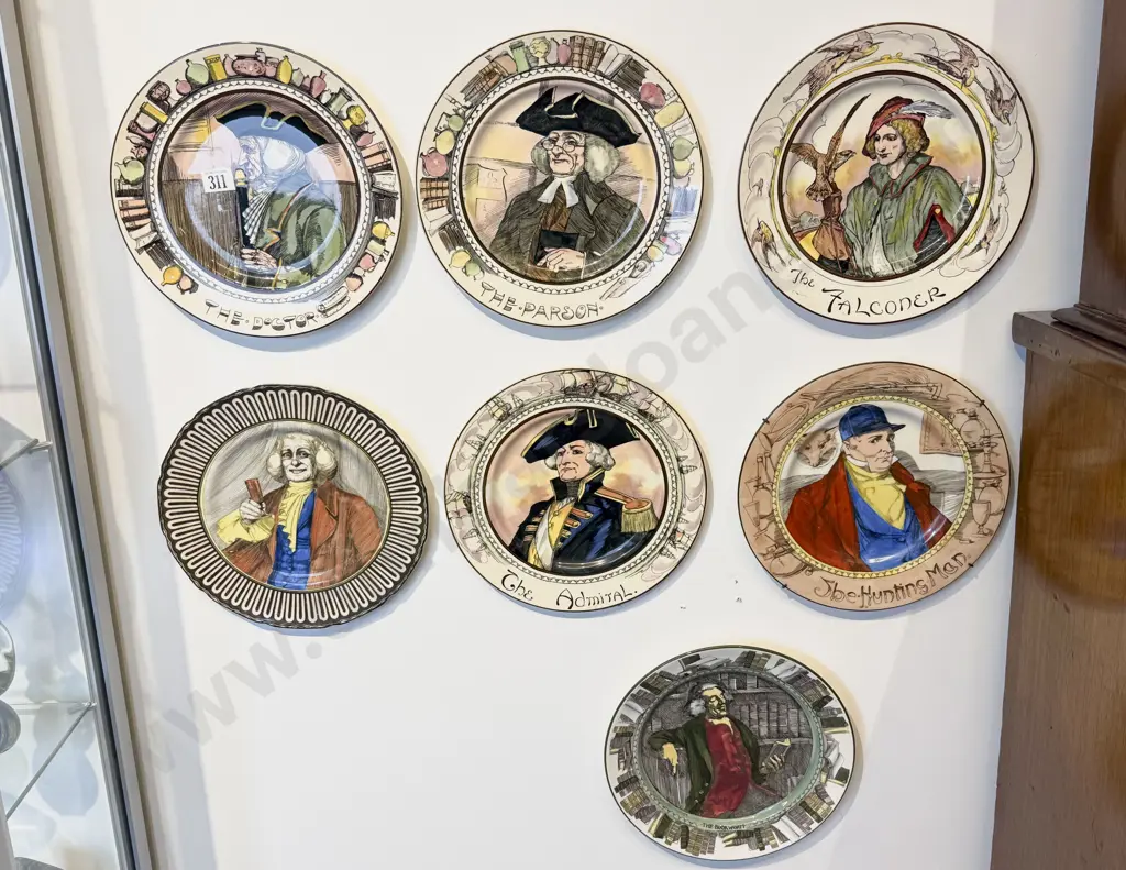 Seven Royal Doulton Portrait Head Rack Plates Image 1++