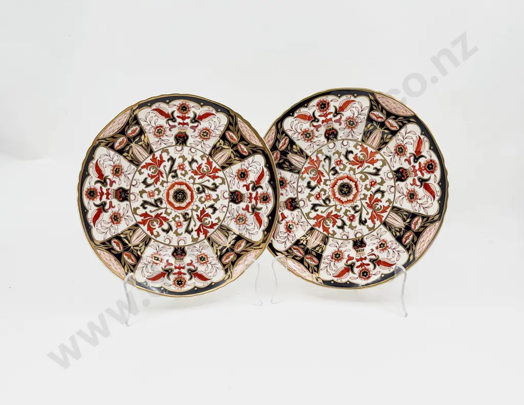 Two Late C9th Masons Ironstone Imari Pattern Dinner Plates Image 1++