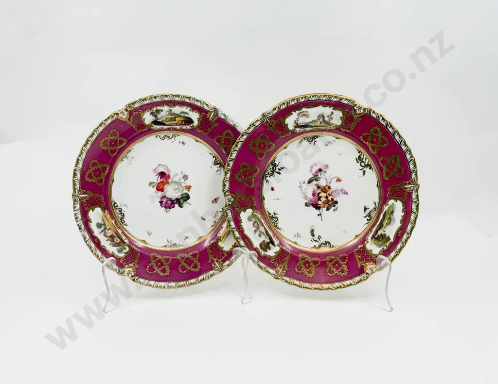 Pair Mid C9th English Dessert Plates Image 1++