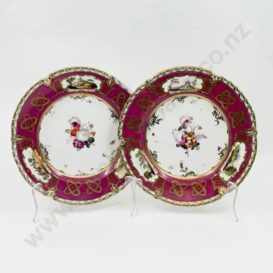 Pair Mid C9th English Dessert Plates