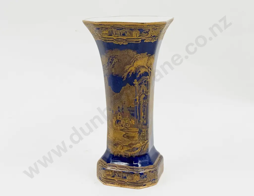 Carltonware  Romantic Landscape Trumpet Vase Image 1++