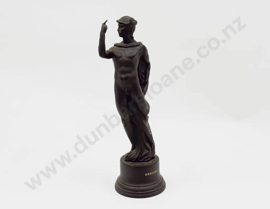 Wedgewood Black Basalt Mercury Figure with Packing Box Image 1++