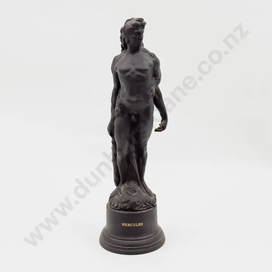 Wedgewood Black Basalt Hercules Figure with Packing Box