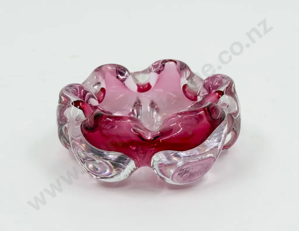Afors Art Glass Ashtray Bowl Signed Bosse Rubin Afors Sweden Image 1++