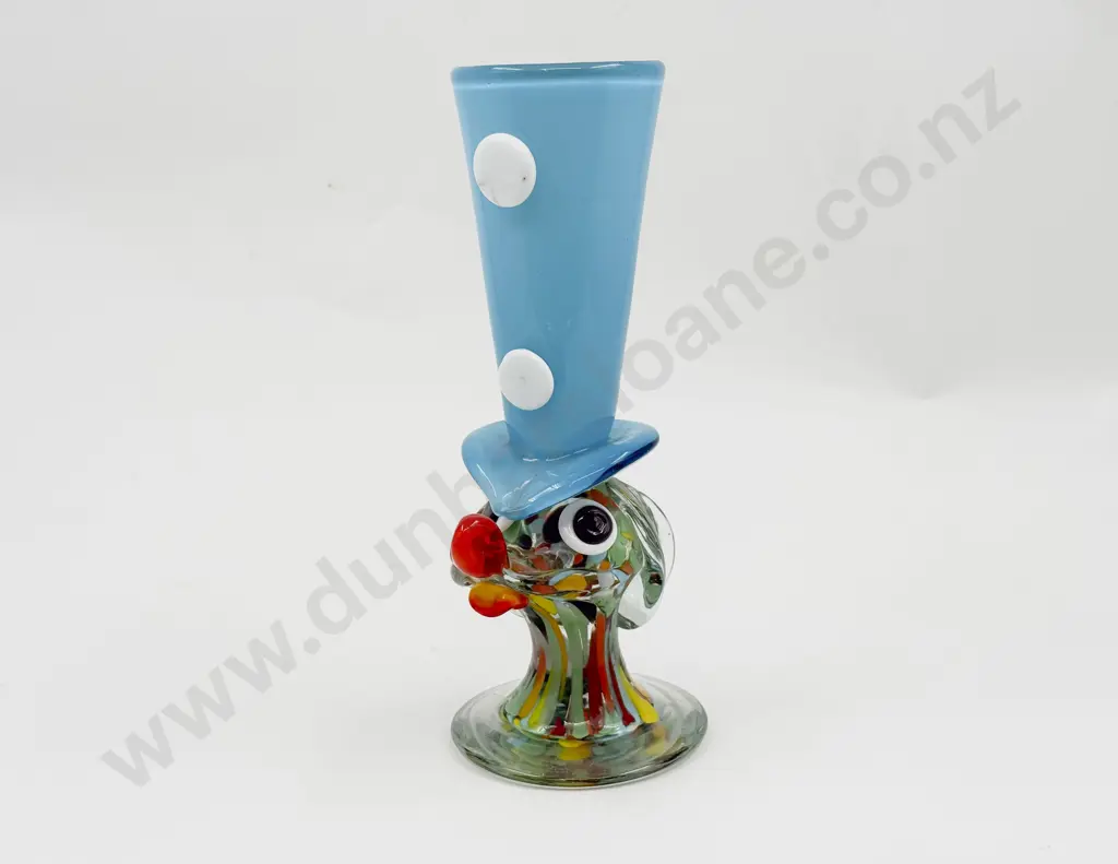Mid C20th Murano Glass Novelty Dog with Oversized Top-Hat Form Vase Image 1++