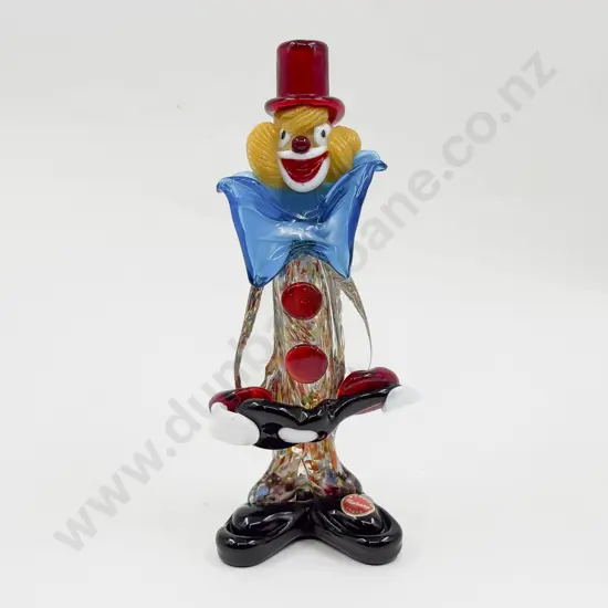 Mid C20th Murano Glass Clown Still with Label