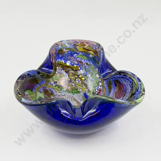 Mid C20th Murano Encased Millefiori Caned Triple Lipped Dish
