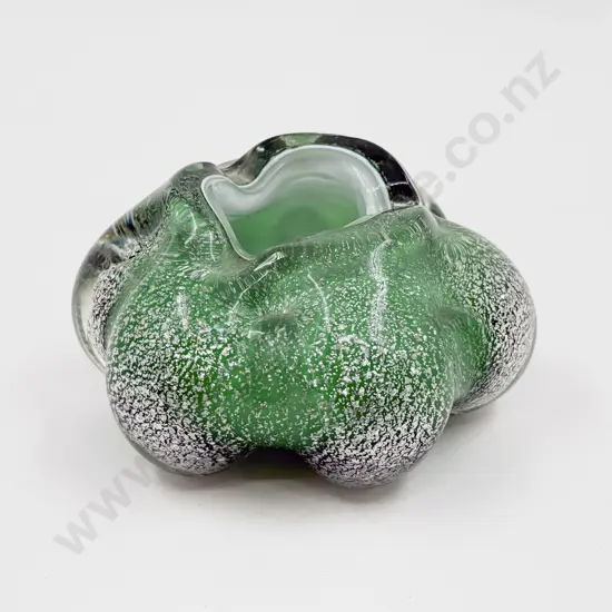 Studio Encased Layered and Silver Speckled Glass Posy Pot