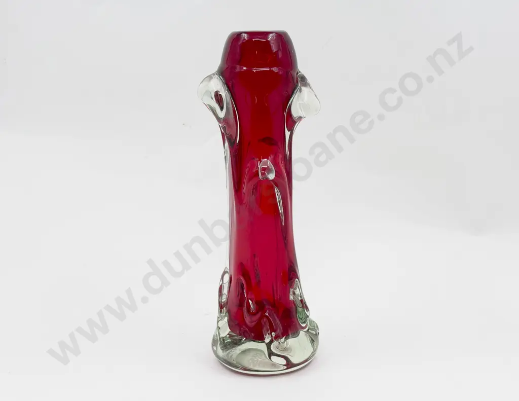 Whitefriars Encased Ruby Glass Knobbly Specimen Vase Image 1++