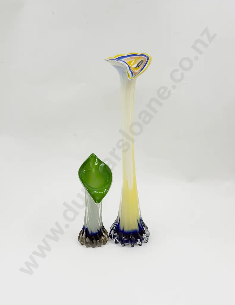 Murano Encased Multi-Coloured Tall and Short Tulip Vases Image 1++