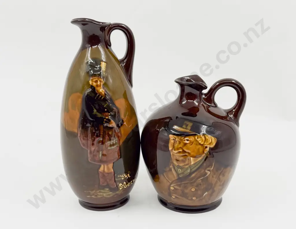 Two Royal Doulton for Dewar's Whiskey Decanters The Mcnab and The Huntsman No Stoppers Image 1++
