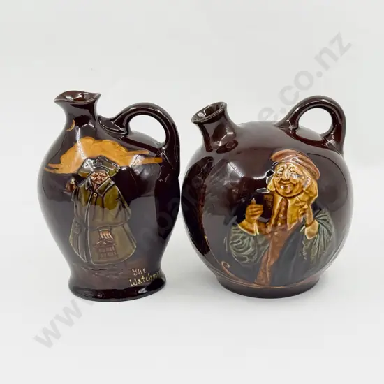 Two Royal Doulton for Dewar's Whisky Decanters The Watchman and John Barleycorn No Stoppers