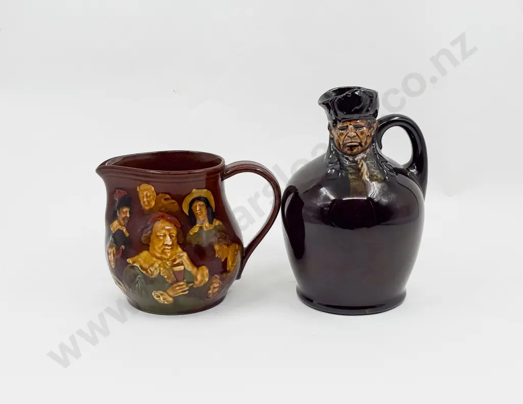 Royal Doulton Kingsware The Night Watchman Mask Decanter and Memories Jug Image 1++