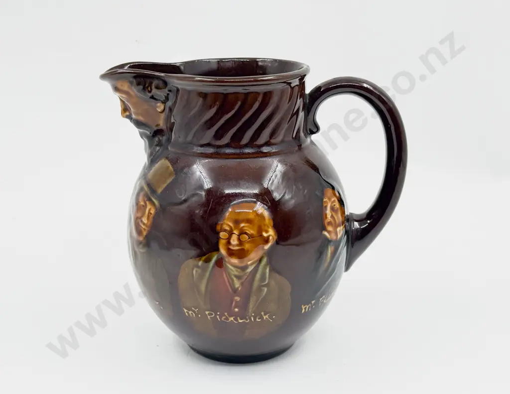 Royal Doulton Kingsware Shallow relief Dickin's Mask Ale Jug Image 1++